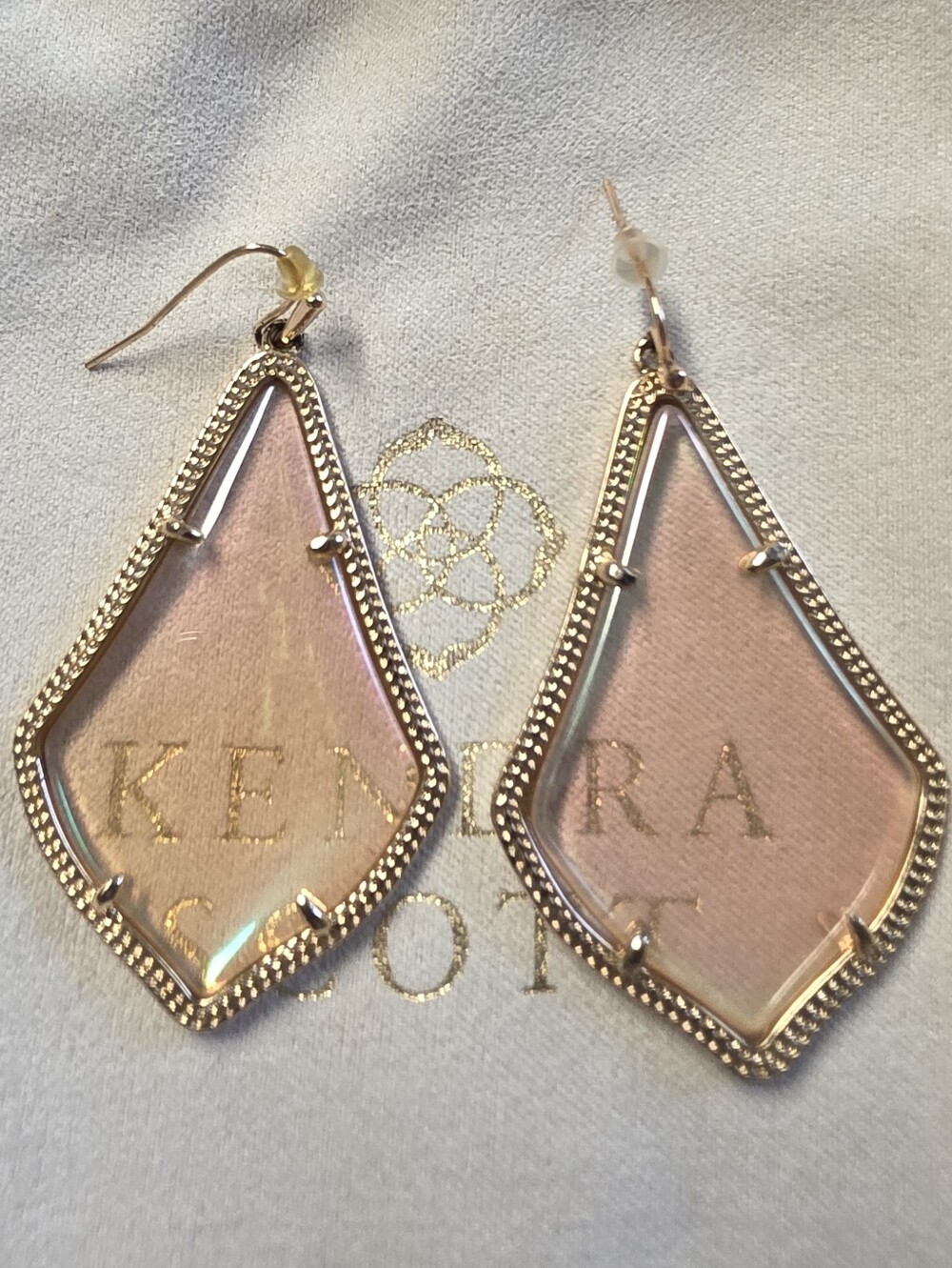 Kendra Scott Alexandra Rosegold Peach Iridescent Earrings